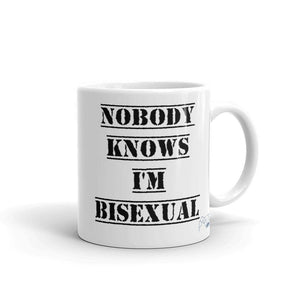 Nobody Knows I'm Bisexual Mug | LGBTQ and Polyamory Gifts | Polycute Gift Shop