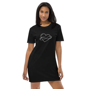 Infinite Love T-shirt Dress Black | Polycute LGBTQ+ & Polyamory Gifts