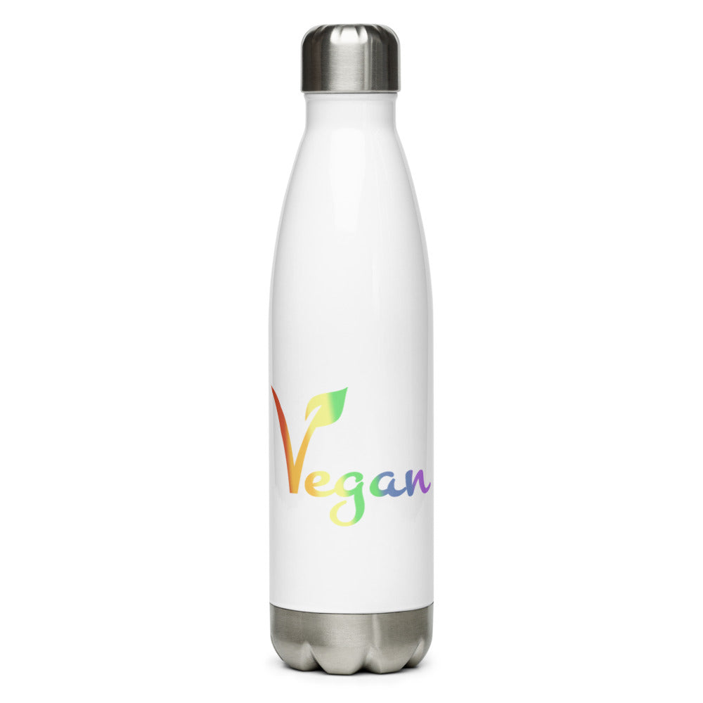 Vegan Pride Water Bottle | Polycute LGBTQ+ & Polyamory Gifts