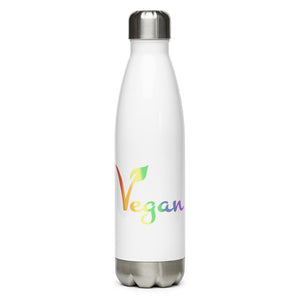 Vegan Pride Water Bottle | Polycute LGBTQ+ & Polyamory Gifts