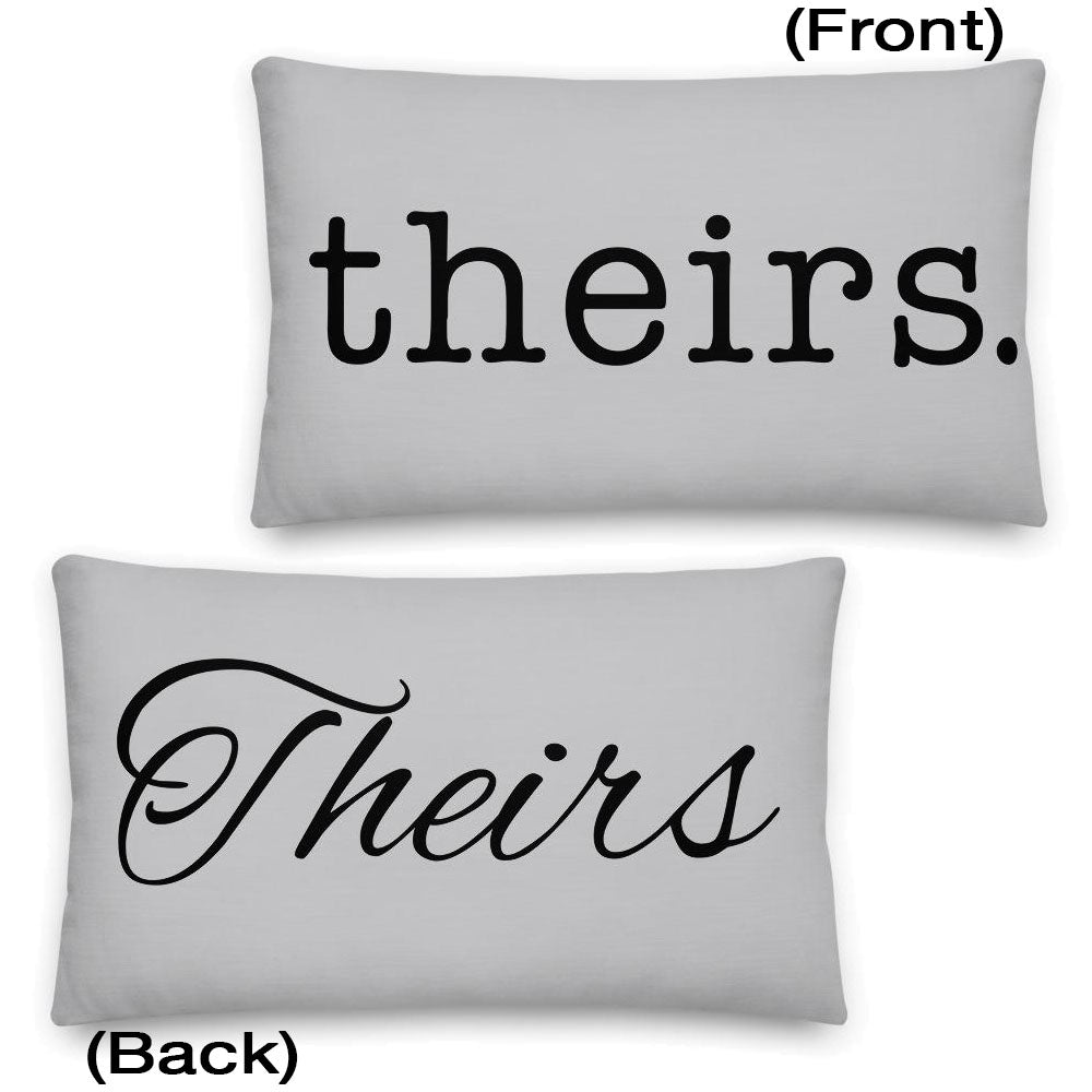 Theirs Pronoun Pillow, Ash | Polycute Gift Shop