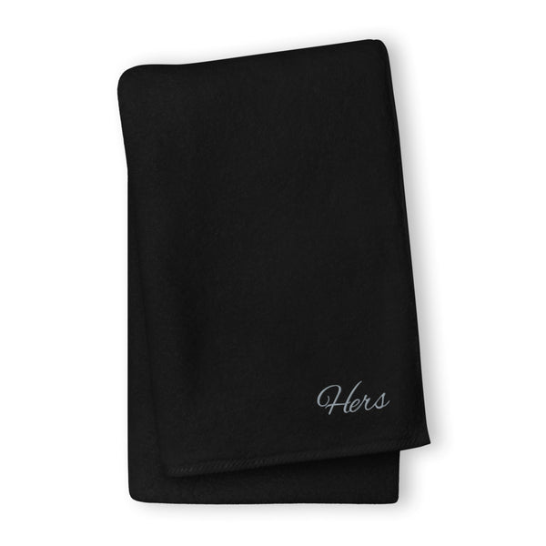 Hers Pronoun Turkish Cotton Towel Black | Polycute Gift Shop