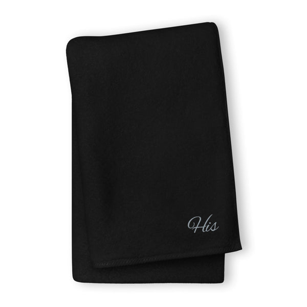 His Pronoun Turkish Cotton Towel Black | Polycute Gift Shop