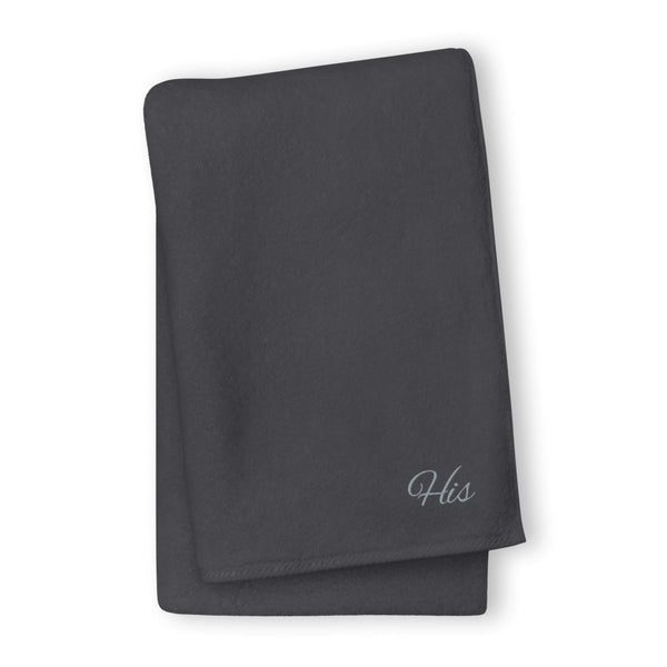 His Pronoun Turkish Cotton Towel Graphite | Polycute Gift Shop