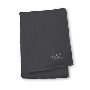 His Pronoun Turkish Cotton Towel Graphite | Polycute Gift Shop