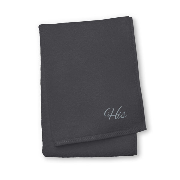 His Pronoun Turkish Cotton Towel Graphite | Polycute Gift Shop