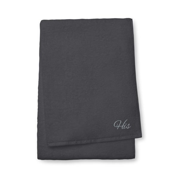 His Pronoun Turkish Cotton Towel Graphite | Polycute Gift Shop