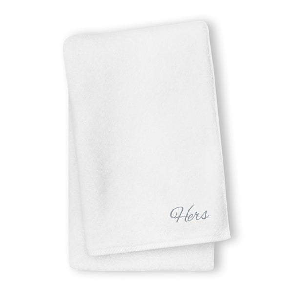 Hers Pronoun Turkish Cotton Towel White | Polycute Gift Shop