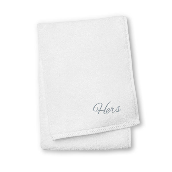 Hers Pronoun Turkish Cotton Towel White | Polycute Gift Shop