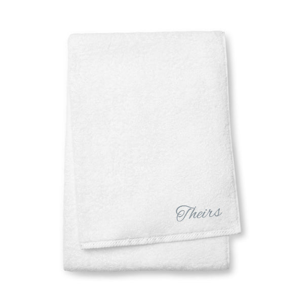 Theirs Pronoun Turkish Cotton Towel White | Polycute Gift Shop
