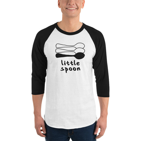 Little Spoon Triad Raglan Tee White/Black | Polycute LGBTQ+ & Polyamory Gifts