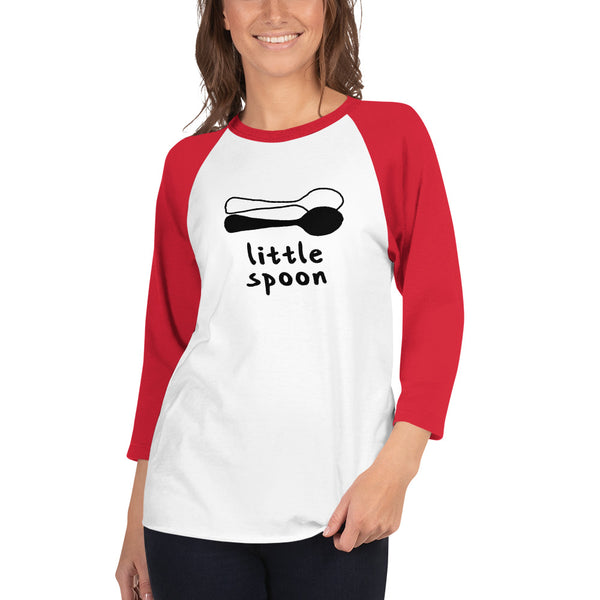 Little Spoon Couple Raglan Tee White/Red | Polycute LGBTQ+ & Polyamory Gifts