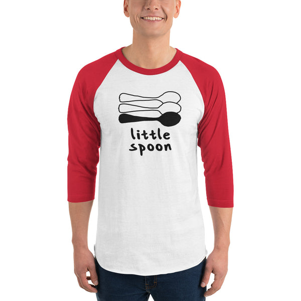 Little Spoon Triad Raglan Tee White/Red | Polycute LGBTQ+ & Polyamory Gifts