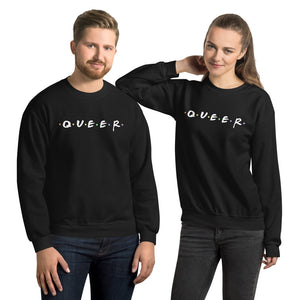 Queer "Friends" Sweatshirt Black | Polycute LGBTQ+ and Polyamory Gifts