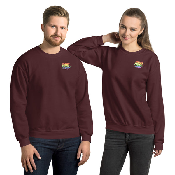 Lowkey Polycute Sweatshirt Maroon | Polycute LGBTQ+ and Polyamory Gifts