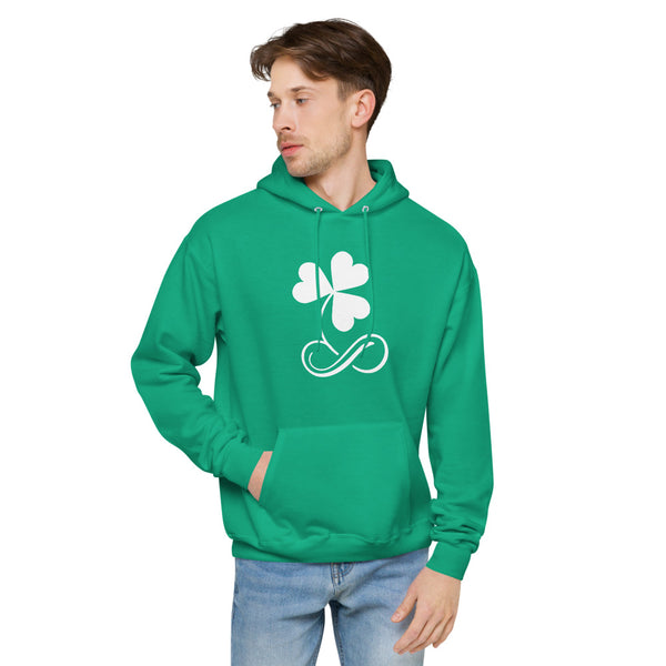 St. Patrick's Day Poly Pride 2022 Fleece Hoodie | Polycute LGBTQ+ and Polyamory Gifts