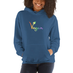 Vegan Pride Hoodie Indigo Blue | Polycute LGBTQ+ and Polyamory Gifts