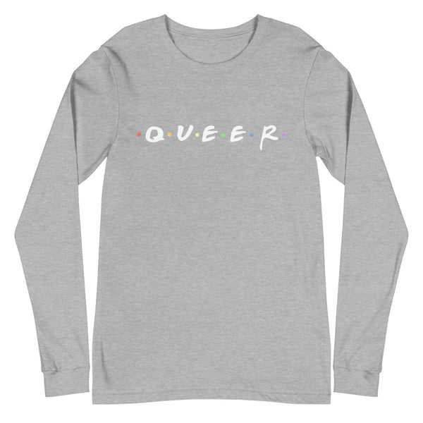 Queer Friends Gay Pride Shirt, Athletic Heather | Polycute Gift Shop