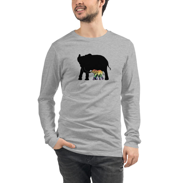 Proud Parent Long Sleeve Tee, Elephant-Athletic Heather | Not everyone is a mama bear or papa bear | Polycute Gift Shop
