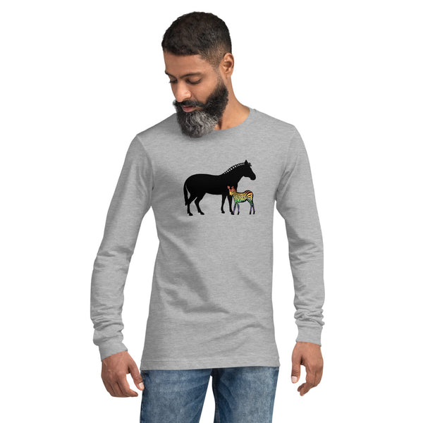 Proud Parent Long Sleeve Tee, Zebra-Athletic Heather | Not everyone is a mama bear or papa bear | Polycute Gift Shop