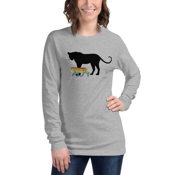 Proud Parent Long Sleeve Tee, Leopard-Athletic Heather | Not everyone is a mama bear or papa bear | Polycute Gift Shop