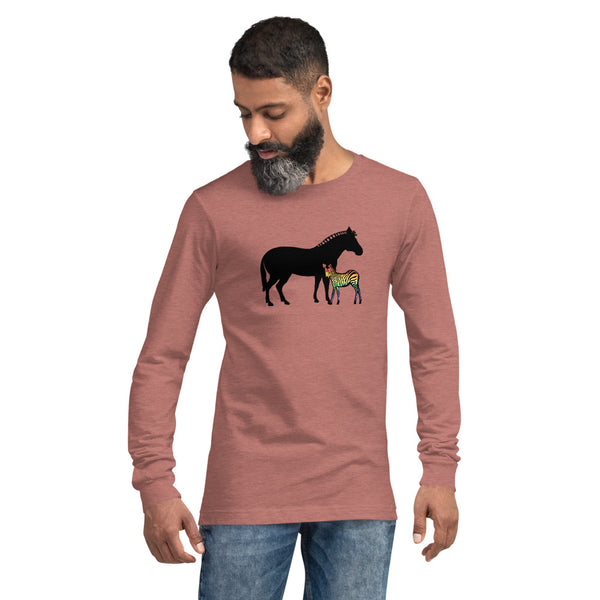 Proud Parent Long Sleeve Tee, Zebra-Heather Mauve | Not everyone is a mama bear or papa bear | Polycute Gift Shop