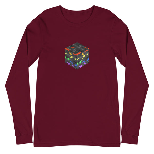 Pride Ore Long Sleeve Tee Maroon | Polycute LGBTQ+ & Polyamory Gifts