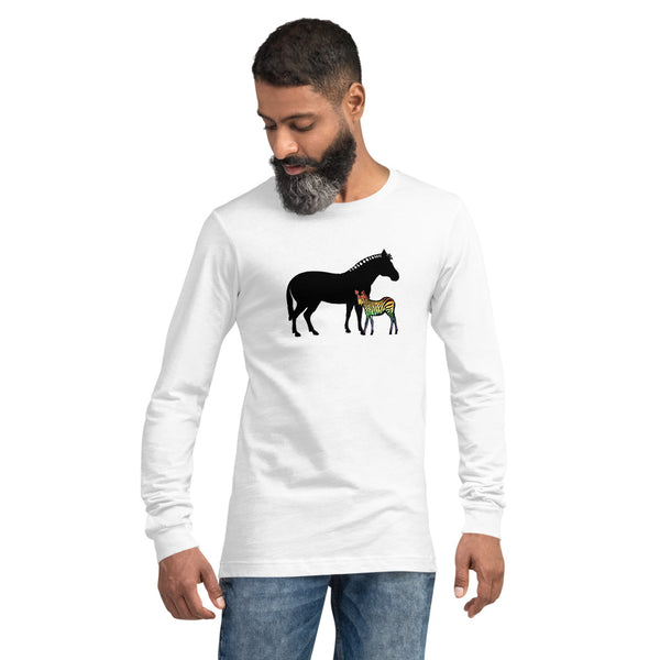 Proud Parent Long Sleeve Tee, Zebra-White | Not everyone is a mama bear or papa bear | Polycute Gift Shop