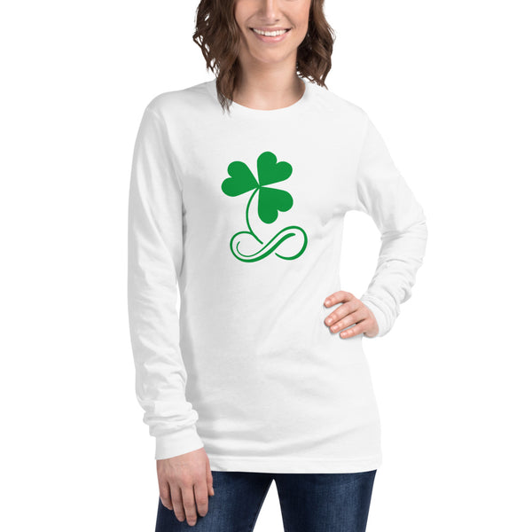 St. Patrick's Day Poly Pride 2022 Long Sleeve Tee White | Polycute LGBTQ+ & Polyamory Gifts