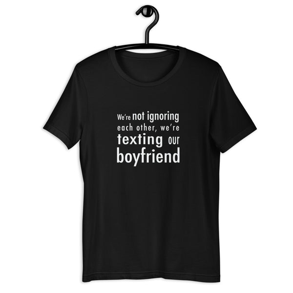 Texting Our Boyfriend Tee Black | Polycute Gift Shop