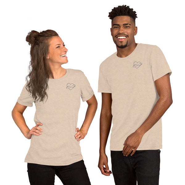 Lowkey Infinite Love Tee Heather Dust | Polycute LGBTQ+ & Polyamory Gifts