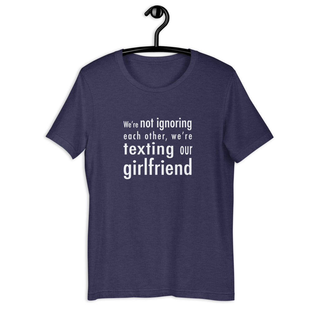 Texting Our Girlfriend Tee Heather Midnight Navy | Polycute Gift Shop