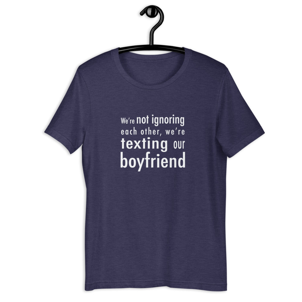 Texting Our Boyfriend Tee Heather Midnight Navy | Polycute Gift Shop