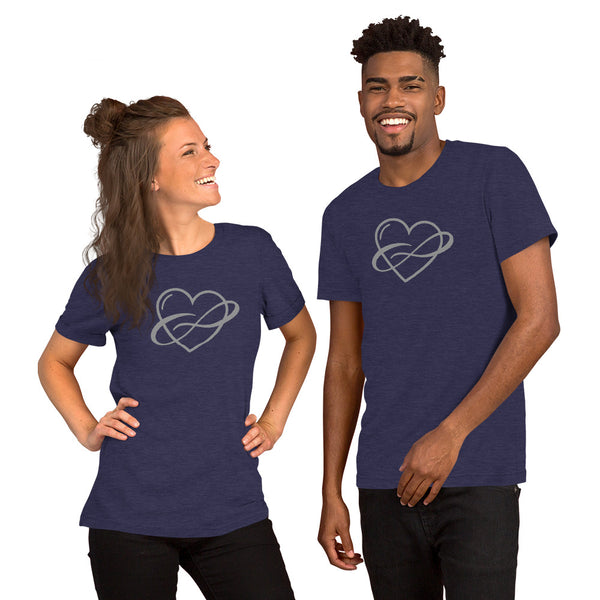 Infinite Love Tee Heather Midnight Navy | Polycute LGBTQ+ & Polyamory Gifts