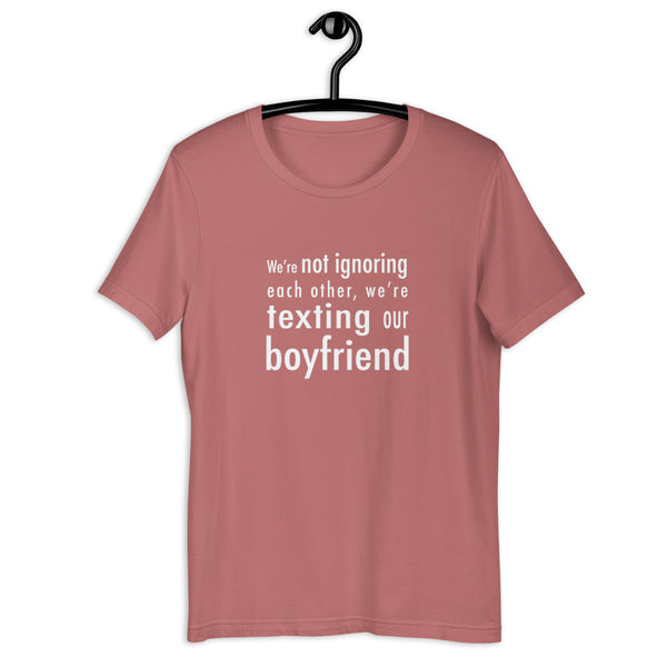 Texting Our Boyfriend Tee Mauve | Polycute Gift Shop