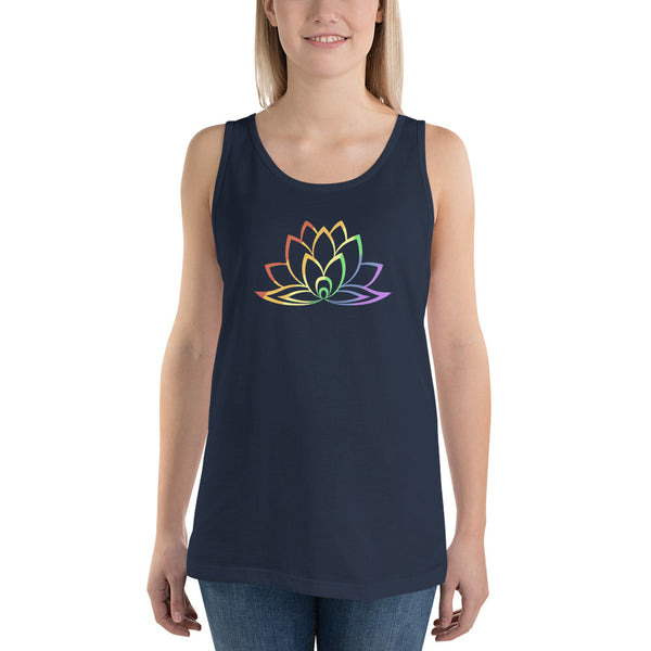Lotus Pride Yoga Tank Navy | Polycute Gift Shop