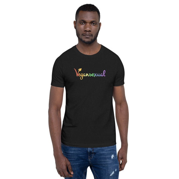 Vegansexual Tee Black Heather | Polycute LGBTQ+ & Polyamory Gifts