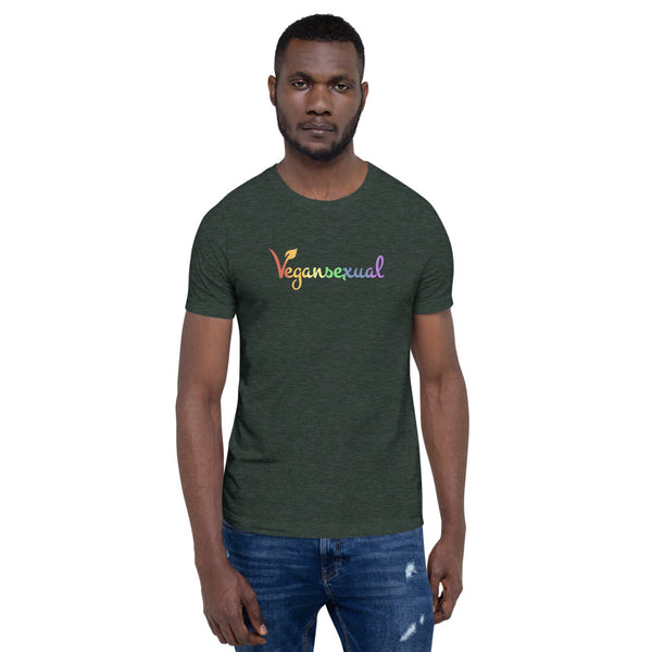 Vegansexual Tee Heather Forest | Polycute LGBTQ+ & Polyamory Gifts