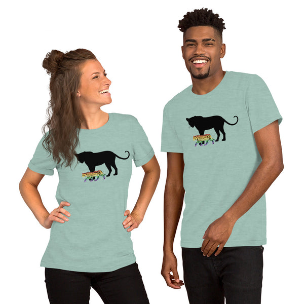 Proud Parent Tee, Leopard-Heather Prism Dusty Blue | Not everyone is a mama bear or papa bear | Polycute Gift Shop