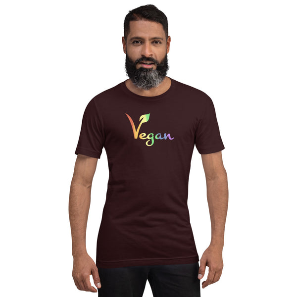 Vegan Pride Tee Oxblood Black | Polycute LGBTQ+ & Polyamory Gifts