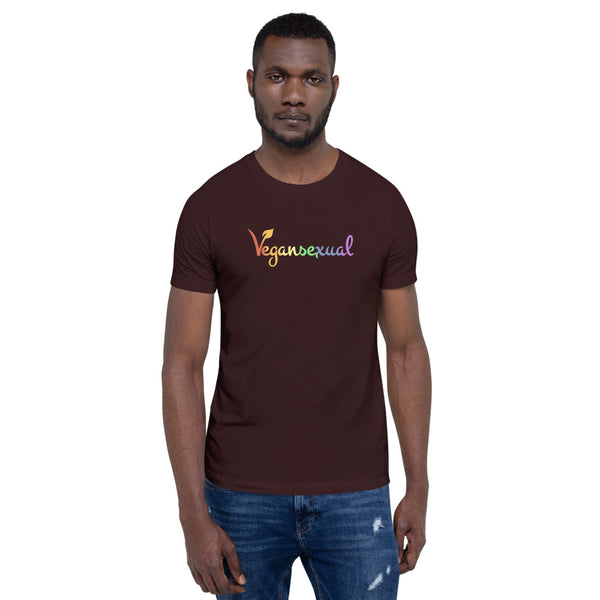 Vegansexual Tee Oxblood Black | Polycute LGBTQ+ & Polyamory Gifts
