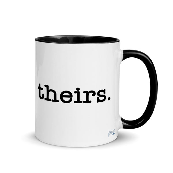 Theirs Pronoun Mug | LGBTQ and Polyamory Gifts | Polycute Gift Shop