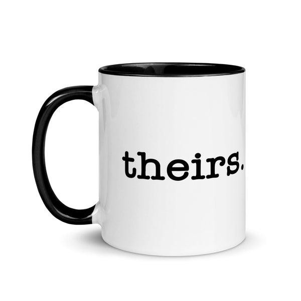 Theirs Pronoun Mug | LGBTQ and Polyamory Gifts | Polycute Gift Shop
