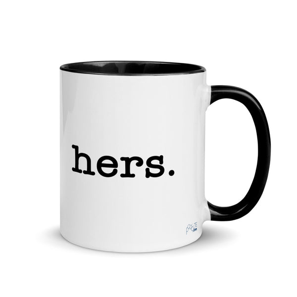 Hers Pronoun Mug | LGBTQ and Polyamory Gifts | Polycute Gift Shop