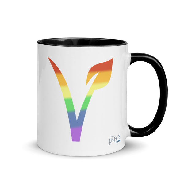 Vegan Pride Mug Black | The Vegan LGBTQ+ Collection | Polycute Gift Shop