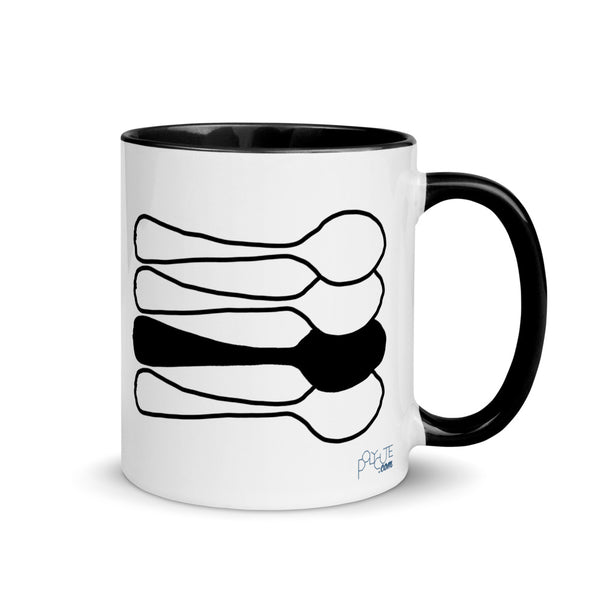 Middle Spoon 1 Quad Mug Black | Polycute LGBTQ+ & Polyamory Gifts