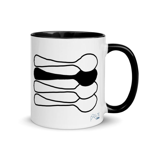 Middle Spoon 2 Quad Mug Black | Polycute LGBTQ+ & Polyamory Gifts