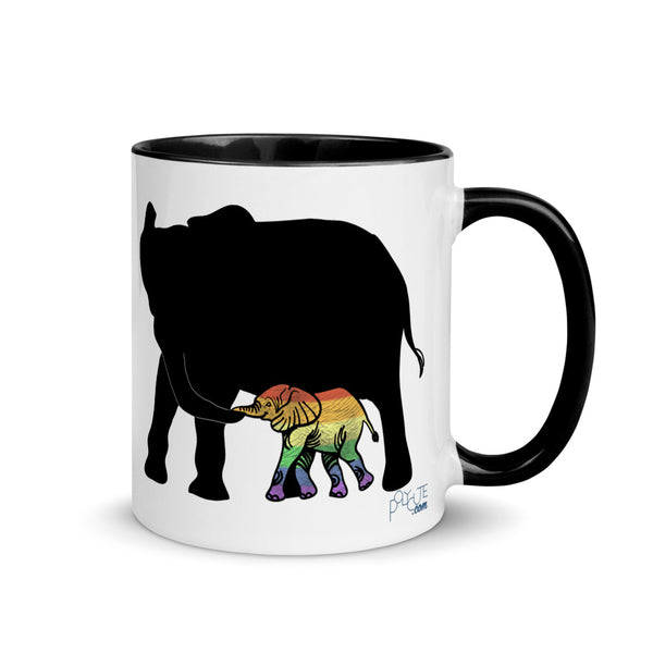 Proud Parent Mug, Elephant Black | Polycute LGBTQ+ & Polyamory Gifts