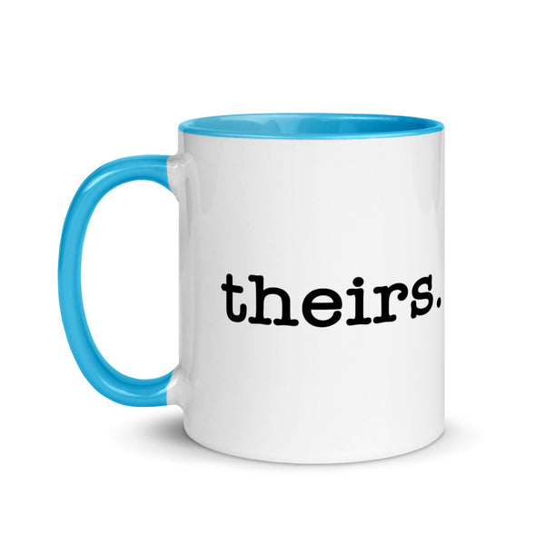Theirs Pronoun Mug | LGBTQ and Polyamory Gifts | Polycute Gift Shop