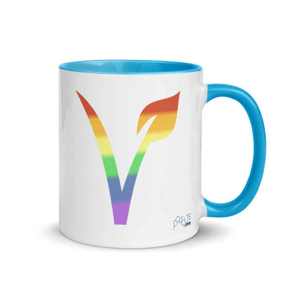 Vegan Pride Mug Blue | The Vegan LGBTQ+ Collection | Polycute Gift Shop